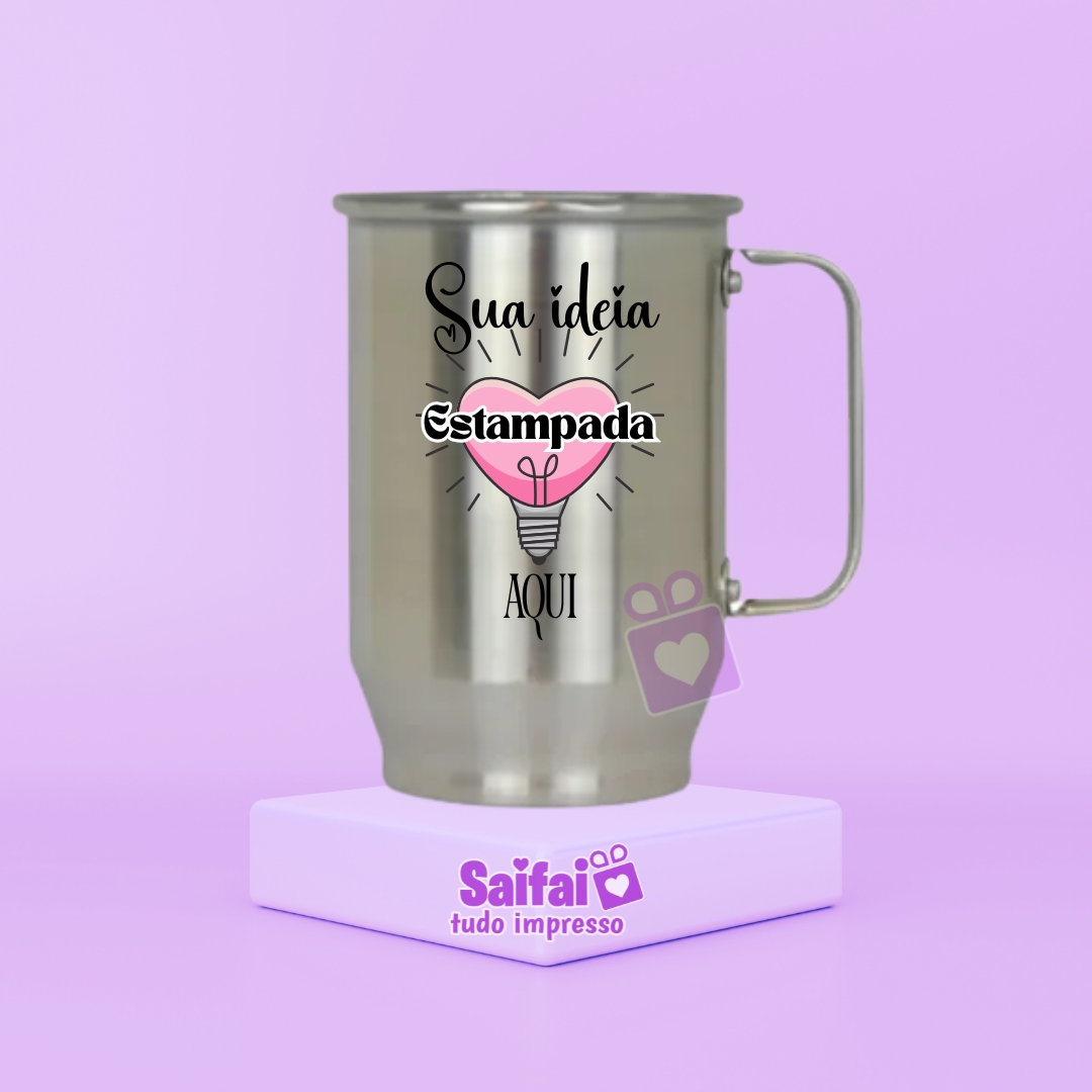 Caneca de Alumínio Personalizada 600ml