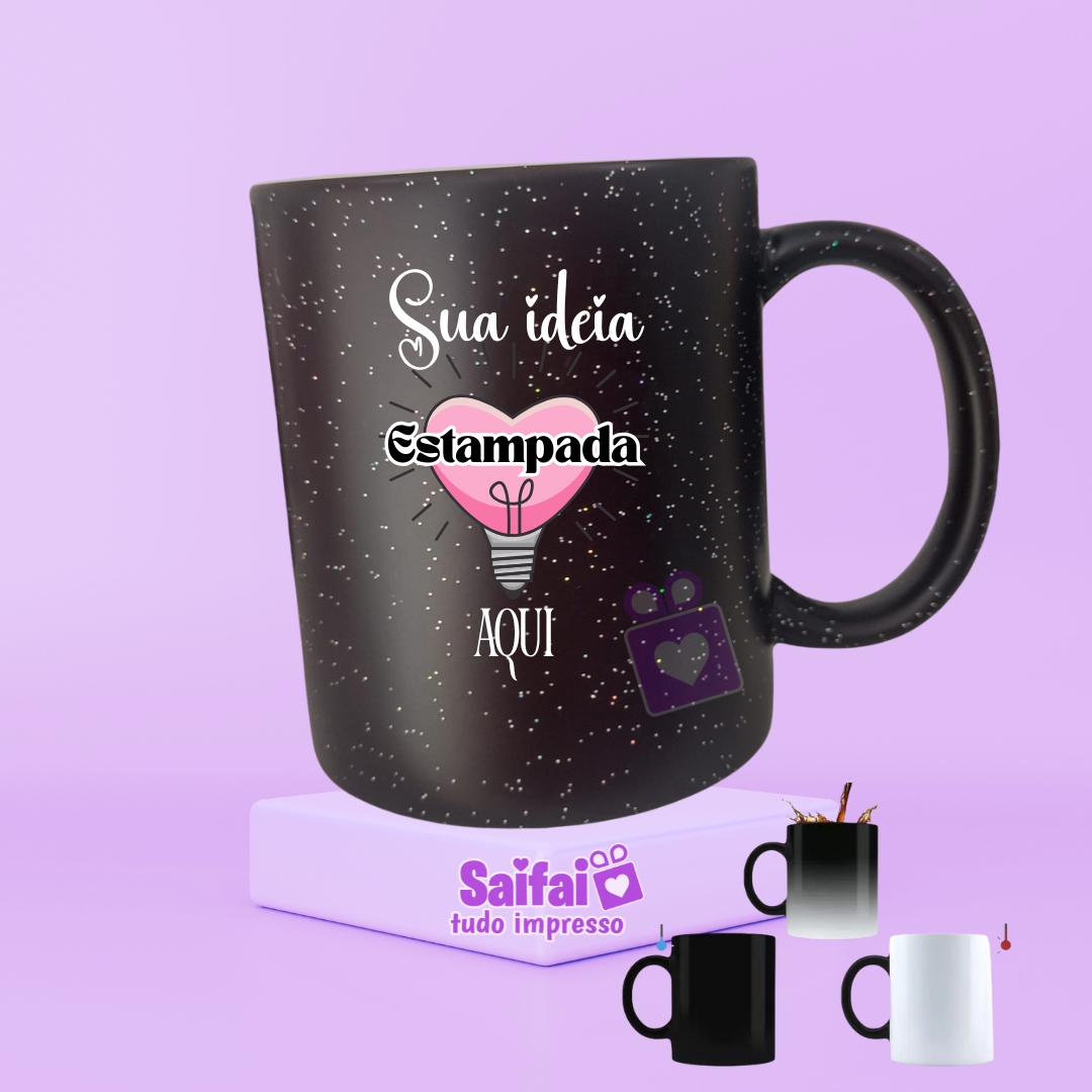 Caneca Mágica Glitter Personalizada 330ml