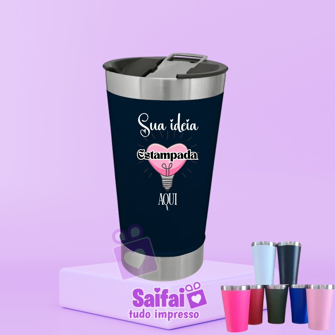Copo Térmico Personalizado com Adesivo em Alto-Relevo – Alta Resistência OU estampa direto (ver modelos) - Imagem 2