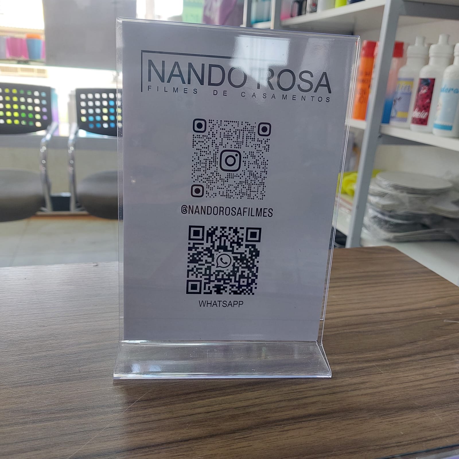 Placa acrílico de Mesa - Pix Wi-Fi cardápio ou foto - Imagem 2