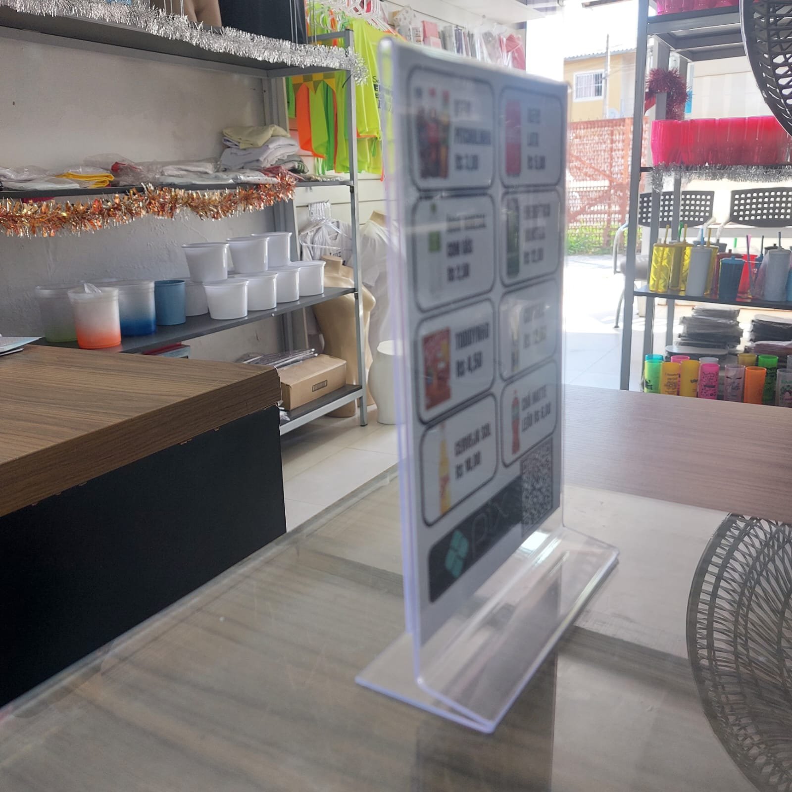 Placa acrílico de Mesa - Pix Wi-Fi cardápio ou foto - Imagem 3