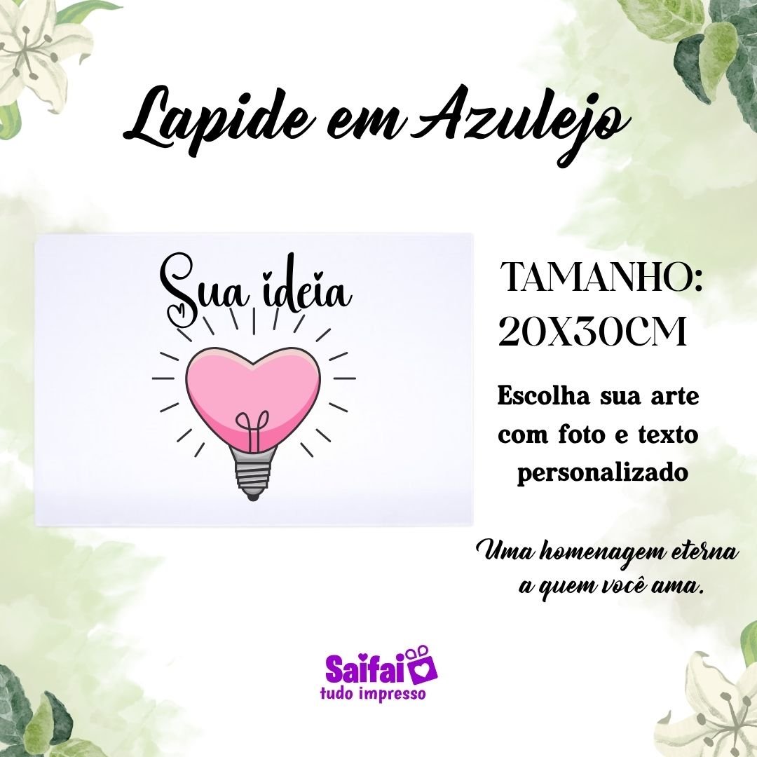 Azulejo Lápide Personalizado 20x30cm - Imagem 3