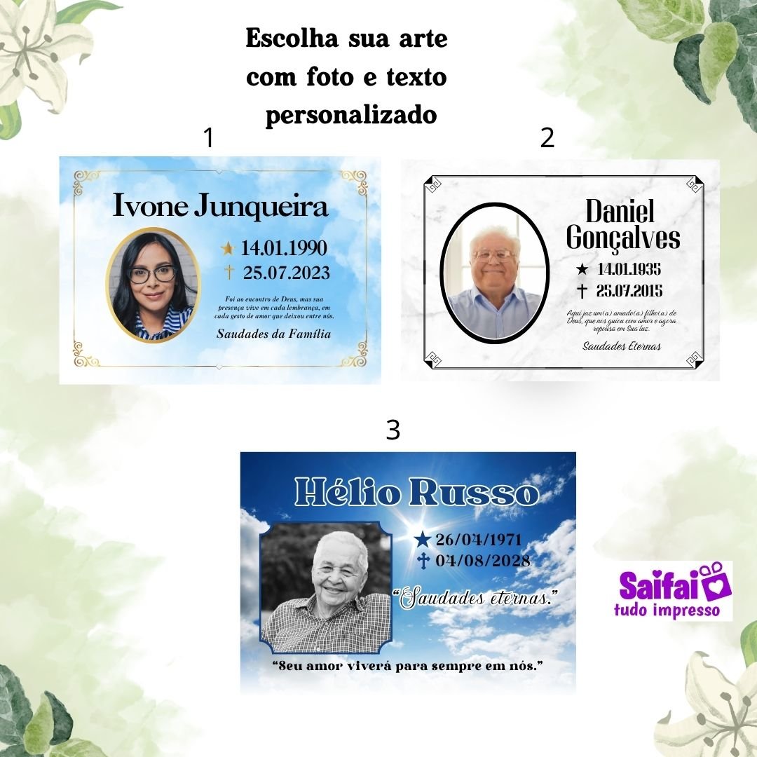 Azulejo Lápide Personalizado 20x30cm