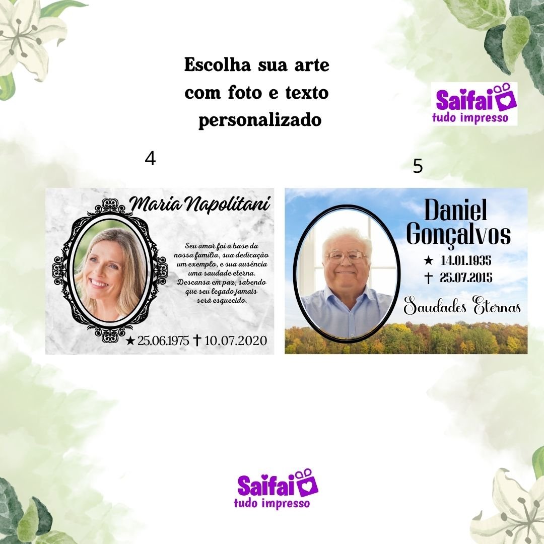 Azulejo Lápide Personalizado 20x30cm - Imagem 2